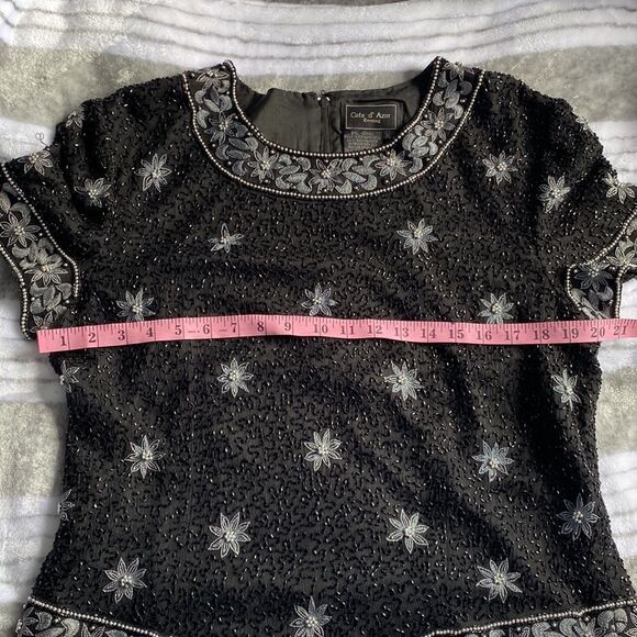 Cote d’ Azur Black Sequined Cocktail Top Size XL Formal wear - Picture 11 of 12